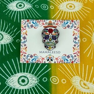 Colorful Sugar Skull Enamel Pin by Mamaleesd